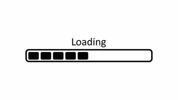Looping animation of a black progress bar on a transparent background with alpha channel, minimal loading indicator video