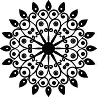 A black and white design with a circular pattern vector