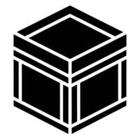 A black and white image of a cube vector