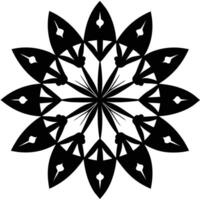 A black and white design of a flower vector