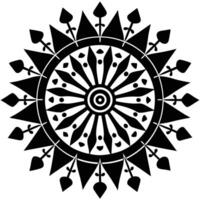 A black and white design of a circular pattern vector