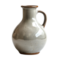 Elegant ceramic jug with handle, showcasing smooth, glossy finish and rounded body, perfect for decorative or functional use in any setting png