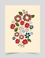 Flowers and leafs pattern. vector