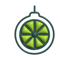 Cute 3D Bergamot Icon Fresh Fragrant Citrus with Glossy Skin png