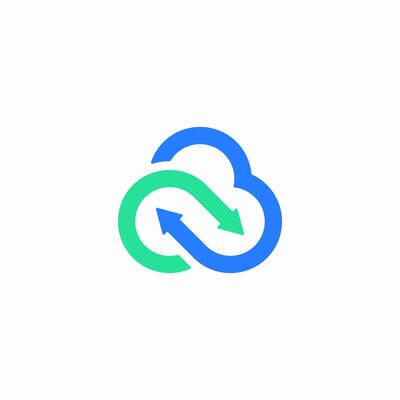 Cloud sync arrows cycle logo
