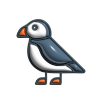 3D Render of Puffin Icon Colorful Beaked Seabird, Coastal Flyer, and Arctic Wildlife Symbol png
