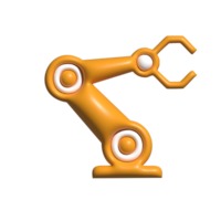 3D Render of Robot Arm Icon Industrial Automation, Robotic Technology, and Mechanical Arm Design png
