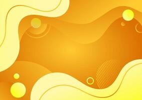 Abstract background with yellow and orange elements fluid shape vector