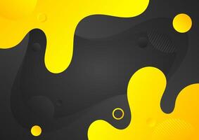 abstract background black and yellow with fluid shapes vector