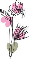 Floral Line Art Design featuring intricate details delicate blooms and leaves perfect for various applications such as invitations cards and website designs vector