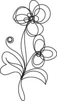 Elegant Floral Line Art Design featuring intricate details and delicate lines suitable for various applications such as invitations cards and branding materials vector