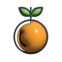 3D Cartoon Yuzu Icon Unique Japanese Citrus with Cute Glossy Style png