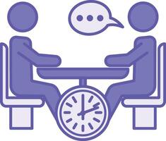 Colored Deliberation Icon. Illustration. People Talking Around the Table. Meeting, Communication, Hours, Solving Problems. Speaking Concept vector