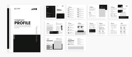 Black color company profile design template vector
