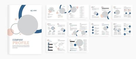 clean abstract company profile brochure template vector