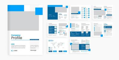 modern blue company profile template vector