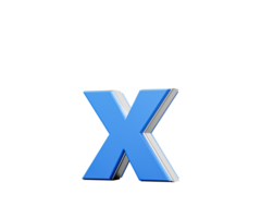 Blue Small Letter x Alphabet x Gleams With Its Sleek Modern Design With Sharp Edges 3D Illustration png