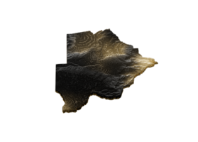 Botswana Map Golden Metallic Texture Map Gold Reserves And Gold Mining Concept 3D Illustration png