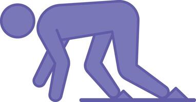 Colored Starting Block Icon. Illustration. Device for Supporting Sprinter's Feet at the Start of the Race. Sport, Competition, Runner. Running Concept vector