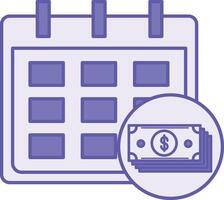 Colored Salary Icon. Illustration. Calendar with Dates and Dollar Bill. Work Concept vector