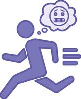 Colored Run Away Icon. Illustration. Scared Man Running Away Fast. Running Concept vector