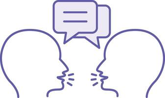 Colored Conversation Icon. Illustration. Two People Chatting and Exchanging Information. Speaking Concept vector