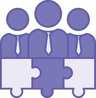 Colored Teamwork Icon. Illustration. Group Of Office Workers Doing One Task. Concept Work And Business vector