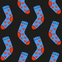 This is a vibrant and colorful sock pattern featuring a charming design of hearts vector
