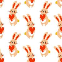 A Cute Bunny Holding a Heart Pattern, perfect for adding joy and cheer to any space vector