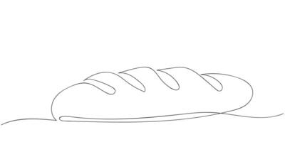 One continuous line drawing of long loaf bread. Simple black line sketch of French baguette, bakery and cafe concept good for logo. illustration vector