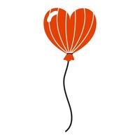 Heart-shaped red balloon floating against a simple white background creating a cheerful and whimsical atmosphere for celebrations vector