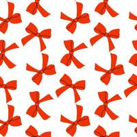 A Delightful Pattern of Bright Red Bows Set Against a Crisp White Background Design vector