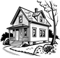 A house with a tree in the background vector