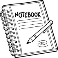 A notebook with a pencil vector