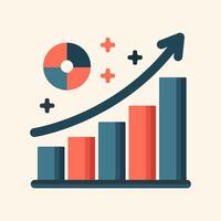 Rising success Data analysis and progress charting flat design illustration vector