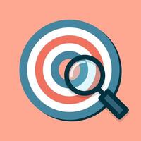 Target under scrutiny objective in sight cartoon flat design illustration vector