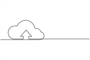 Growth plant in one continuous Line drawing vector