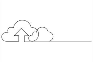 Growth plant in one continuous Line art drawing of design vector
