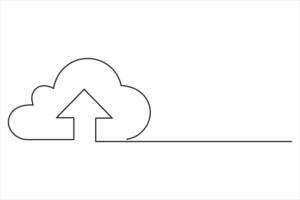 Growth plant in one continuous Line drawing of design outline illustration vector