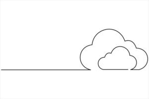 Growth plant in single continuous Line art drawing of design outline vector