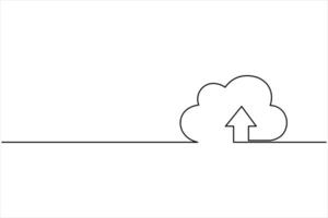 Growth plant in single continuous Line drawing of design outline vector