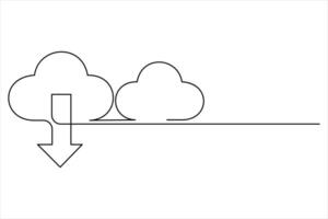Growth plant in one continuous Line drawing. Sprout with leaves vector