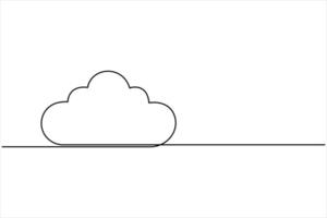 Growth plant in one continuous Line drawing of design outline vector