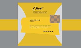 A minimal client feedback design layout. vector