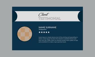 New client testimonial design layout with colorful background. vector
