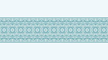 decorative border pattern with swirling motifs in a turquoise color against a light background vector