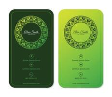 Elegant Business Card Design with Green Gradient vector