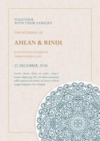 wedding invitation template featuring a beige background with pattern vector