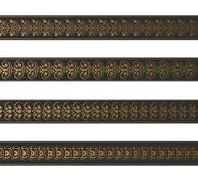 Decorative pattern borders in gold on a dark background vector
