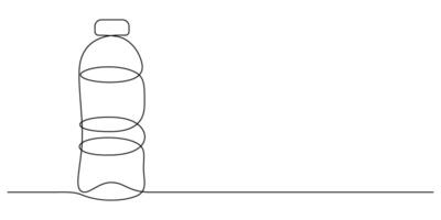 drinking water bottle one line continuous vector